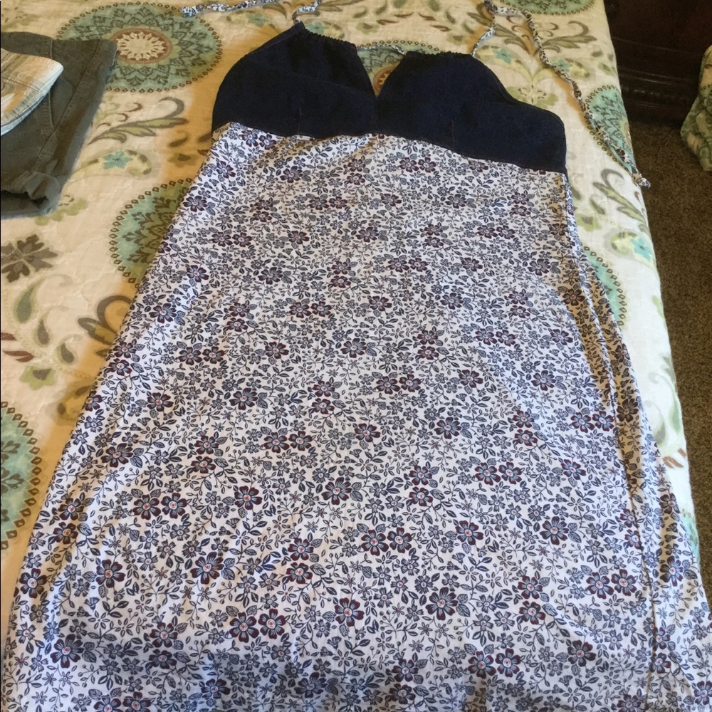 👗 Beautiful Denim Halter Dress 👡